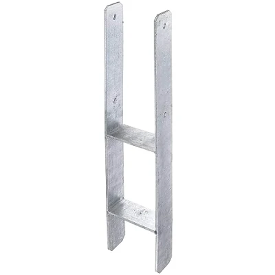 Immagine di GAH Alberts 213848 Staffa portapalo ad H zincata a caldo larghezza libera 121 mm altezza totale 600 spessore del materiale 6