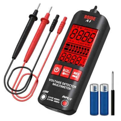 Immagine di BSIDE Multimetro digitale intelligente Tester Portatile professionale 2000 conteggi Rileva Tensione Resistenza Frequenza Continuità Filo vivo con Torcia elettrica