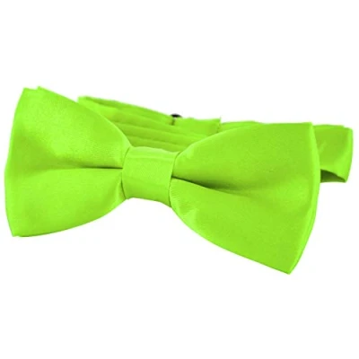 Immagine di DonDon Papillon bambino e Ragazzo Ragazzi annodato regolabile 9 x 4,5 cm effetto seta lucido verde chiaro