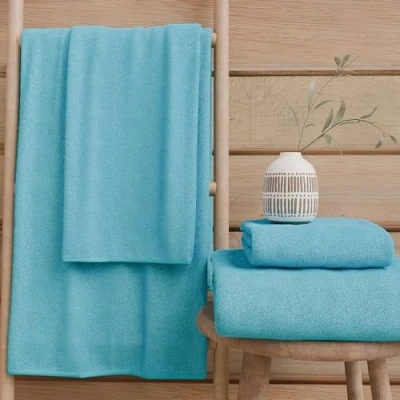 Immagine di PETTI Artigiani Italiani Asciugamani Bagno in 100% Spugna di Cotone, Set 2+2, 4 Pezzi 2 Viso e Mani, Turchese