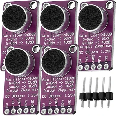 Immagine di AZDelivery 5 x Max9814 Modulo Amplificatore Microfono AGC compatibile con Arduino incluso un E Book!