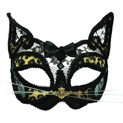 Immagine di Bristol Novelty Cerchietto per occhi trasparente leopardato multicolore, 1 pezzo, design mozzafiato, accessorio perfetto feste in maschera, martedì grasso, eventi cosplay e festival