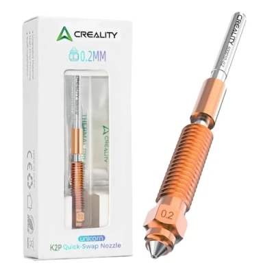 Immagine di Creality Kit Ugelli K2 Plus, originale Unicorn Quick Swap, ugello per stampante 3D, con collo in lega di titanio, rame e acciaio temprato, stampanti 3D K2P/Creality Hi Combo (0,2 mm)