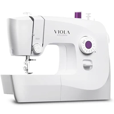 Immagine di VIOLA Atelier M14 Macchina da Cucire con 14 Punti di Cucitura, Ideale per Principianti, Infilatura Automatica Ago, Doppia Alzata Piedino Tessuti Spessi, Braccio Libero, Illuminazione a LED