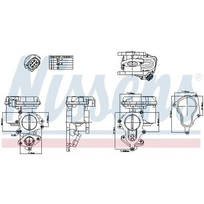 Immagine di NISSENS 98156 Valvola EGR elettrico con sensore, Centralina/Software NON va imparato/aggiornato, senza bypass depressione, cavo, elettronica
