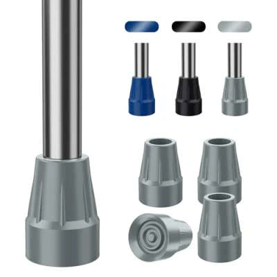 Immagine di supregear Tappi in Gomma per Stampelle, 4 Pezzi 22 mm Heavy Duty, Piedini di Ricambio Resistenti Canne e Bastoni, Antiscivolo Resistenti, Grigio
