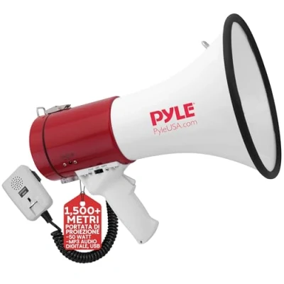 Immagine di Pyle Piezo Dynamic 50 Interno/Esterno 50W Rosso, Bianco megafono