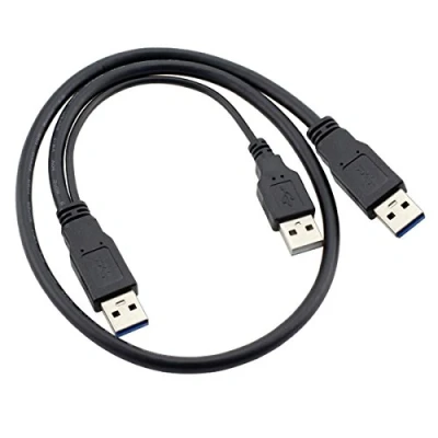 Immagine di Cablecc Cavo USB 3.0 da tipo a doppio Y di alimentazione extra due maschio per hard disk esterno super velocità 5 Gbps