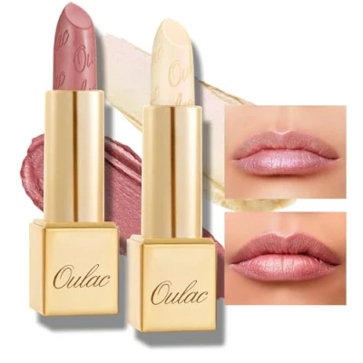 Immagine di Oulac Rossetto Metallizzato Lucido Set, Altamente Pigmentato, Lucentezza 3D, Lunga Durata, Formula Cremosa e Idratante, Vegan