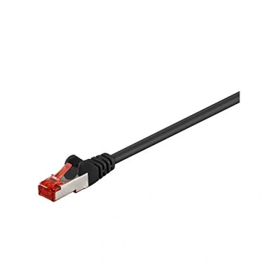 Immagine di Goobay 95468 CAT 6 Cavo Patch di Rete S/FTP (PiMF), Nero, 0.5m Lunghezza