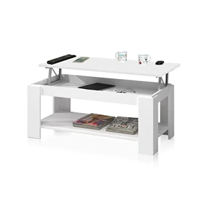 Immagine di Tavolo elevabile, Modello Ambit, Finitura Artik White, Misure: 102 cm (Lunghezza) x 43/54 (Altezza) 50 (Profondità)
