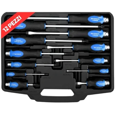 Immagine di SW Stahl S7891 Kit cacciavite 12 plastica 3,2 mm, 5,0 6,0 8,0 9,5 PH0, PH1, PH2, PH3, PH4, 3.2, 5, 6, 8, 9.5 Valigetta di
