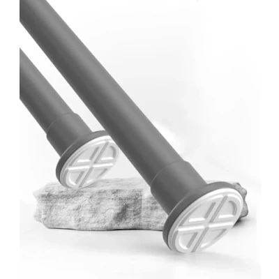 Immagine di MEISENBERG Bastoni per Tende Allungabili Bastone Tenda Doccia a Pressione Grigio, 360 410 cm Non Serve Forare, Regolabile Diametre 25mm, Acciaio Inox