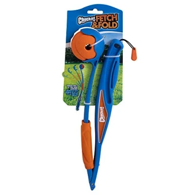 Immagine di Chuckit! Fetch &amp; Fold Dog Ball Launcher Pick Up And Throw Hands Free Play Comodo Giocattolo da Viaggio con Gomma