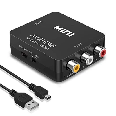 Immagine di Amtake Adattatore AV a HDMI, Convertitore da HDMI 1080P, Supporta PAL/NTSC con USB Cavo per PS2 Wii Xbox Gamecube N64 SNES VHS DVD