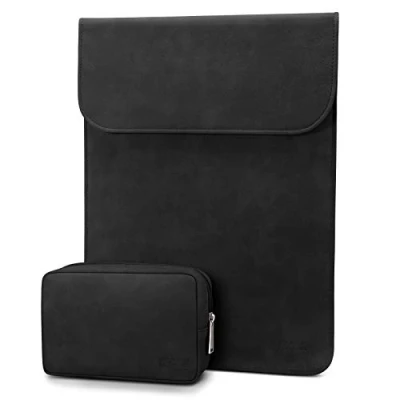 Immagine di TECOOL Custodia PC Portatili 13 13,3 Pollici Pelle Borsa, per 2022 2012 2020 MacBook Air/PRO M2 M1, 2021 2023 PRO 14 M3 13,5 Surface Laptop, Matebook D14 Nero