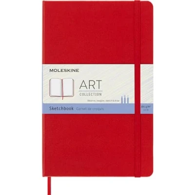 Immagine di Moleskine Taccuino per Schizzi e Disegni, Album da Disegno, Copertina Rigida, Carta Adatta ad Acquerelli, Tempera Carboncino, Dimensione Large 13 x 21 cm, Rosso, 80 Pagine