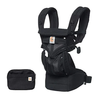Immagine di Ergobaby Omni 360 Cool Air Mesh Marsupio Neonati Ergonomico 0 36 Mesi, 4 in 1 Zaino Porta Bebe Traspirante, Onyx Black