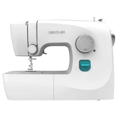 Immagine di Cecotec Macchina da Cucire 15 Punti BelleCouture 1500. Asola Manuale in 4 Tempi, Regolatore di Asola, Tensione del Filo Regolabile e Kit Accessori, Compatta Portatile
