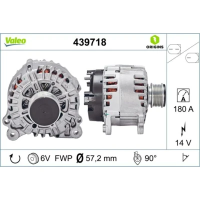 Immagine di VALEO 439718 Alternatore 14V 180A VOLKSWAGEN: GOLF 6, Passat B7 Variant, B6 Variant