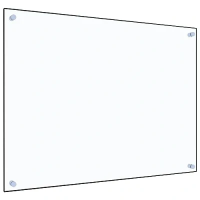 Immagine di vidaXL Pannello posteriore della cucina, resistente al calore, antigraffio, decorazione da parete, sistema di piastrelle, protezione dagli schizzi, trasparente, 80 x 60 cm, in vetro temperato