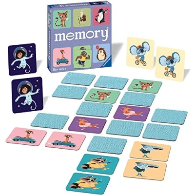 Immagine di Ravensburger Happy Animals Memory Matching Picture Snap Pairs Game for Kids Age 3 Years Up