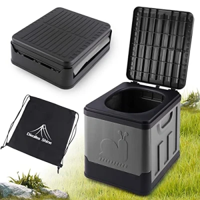 Immagine di Diealles Shine Gabinetto Portatile, Large WC Pieghevole Campeggio per Viaggio Auto, Grigio