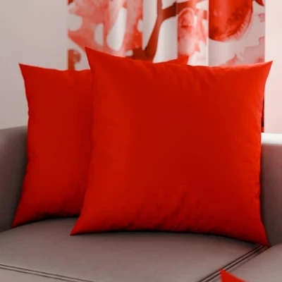 Immagine di PETTI Artigiani Italiani Coppia di Federe Cuscino 80x80 cm in Microfibra, Cuscini Arredo Camera da Letto, Divano, Set 2 Fodere Copricuscino, Federa Tinta Unita Rosso, 100% Made Italy