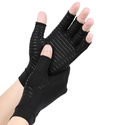 Immagine di AovYoo Guanti Artrite Mani Rame per Artrosi Alle Mani, di Compressione Tendinite, Sollievo dal Dolore Reumatico, RSI, Sindrome del Tunnel Carpale (XL)