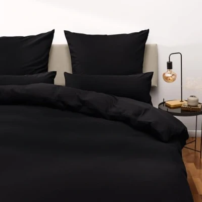 Immagine di Blumtal Copripiumino Una Piazza e Mezza in Microfibra, Set Completo 1 con 2 Federe Cuscini Letto, 220 x &amp; 40 70 (2x), Nero