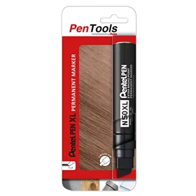 Immagine di PenTools by Pentel N50XL PRO1AEU Pennarello permanente, punta a scalpello extra larga (tratto 7,0 17,0 mm) per marcature di grandi dimensioni, 1 pezzo, nero, blister,