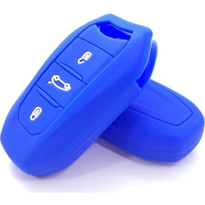 Immagine di Nordecco, custodia in silicone per chiave elettronica Fiat 600 600e elettrica 2024 2025 3 pulsanti Keyless Remote Fob (blu)