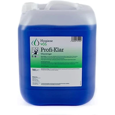 Immagine di Hygiene VOS Profi Klar. Lavavetro Trasparente totale di 10 litri. Per tutti i tipi superfici smaltate, specchi e piastrelle, lasciandoli brillanti senza sprechi