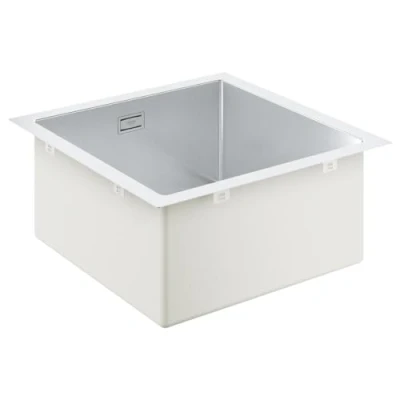 Immagine di GROHE K700 1 vasca Lavello da cucina sopratop o filotop include: piletta automatica, sifone, set di installazione Acciaio inox 31578SD1