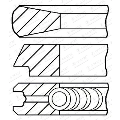 Immagine di Goetze ENGINE 08 424008 00 Kit Fasce Elastiche 75,6 0,6 Diamond Coated LKZ Ring MINI: Hatchback, Clubman, FORD: Focus 2 Kombi, FIESTA 6