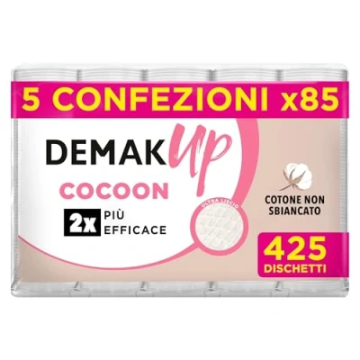 Immagine di Demak&#039;up Cocoon dischetti struccanti in cotone, Maxi Formato 5 confezioni da 85 dischetti, 425 totali