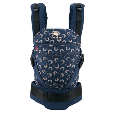 Immagine di manduca XT &gt; &lt; Marsupio e porta bebè ergonomico con sedile regolabile per neonati dalla nascita &amp; bambini fino a 20 kg, cotone biologico (Rainbow Night)