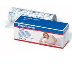 Immagine di Fascia Autoadesiva Ipoallergenica Fissaggio Cateteri Fixomull Stretch. Supporto In Poliestere Non Tessuto Bianco, Massa Policarbonato Senza Resine E Gomme Naturali. 15X200Cm