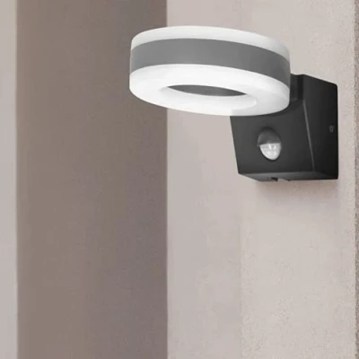 Immagine di HOWLIT LED Lampade Da esterno Con sensore di movimento e interno LUX controllo dell&#039;intensità della luce impostazione del tempo illuminazione TIME IK 10 (Grigio) (Livello)