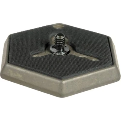 Immagine di Manfrotto 030 14 Piastra per Testa Esagonale in Alluminio con Attacco da 1/4&quot;, Nero