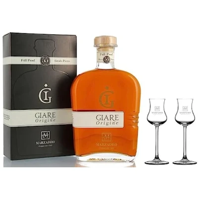 Immagine di DISTILLERIA MARZADRO GRAPPA GIARE ORIGINE 70 CL IN ASTUCCIO CON DUE BICCHIERI