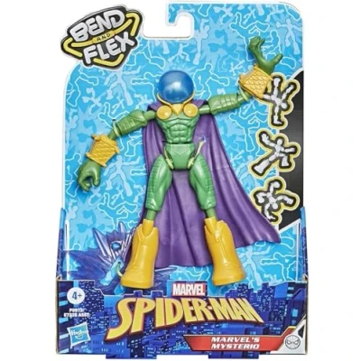 Immagine di Spider Man Marvel Bend And Flex, Action Figure Mysterio della Marvely, Giocattolo Flessibile da 15 cm, Completo di Accessori, per Bambini dai 4 Anni in su, F0973