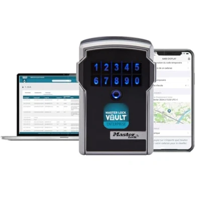 Immagine di MASTER LOCK Smart Connected Key Safe Cassaforte da parete, Bluetooth o combinazione, media 83 x 127 59 mm, per esterni, professionisti
