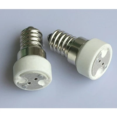 Immagine di 2 adattatori attacco E14 a G4 MR16 GU5.3 per LED o lampada alogena 230 V