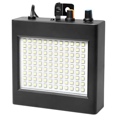 Immagine di 48 Led Strobo Discoteca Luce Stroboscopica Ritmo Musica per Casa, Mini Strobe Lights Faretto Stroboscopico Bianco Parties, Lampada Stroboscopiche Luci Bianca ad Intermittenza Stroboscopi