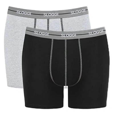 Immagine di Sloggi 2ER Packstart C2P BOX Culotte, Uomo, Taglia: Large, Schwarz grau