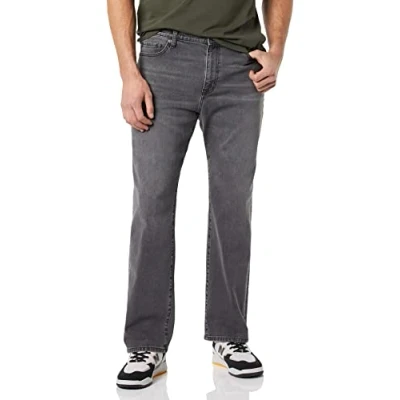 Immagine di Amazon Essentials Jeans Dritti con Taglio Bootcut Uomo, Grigio Slavato, 34W / 31L