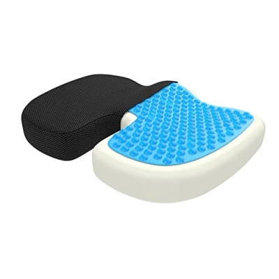 Immagine di bonmedico Cuscino da Seduta Ortopedico con Strato in Gel, Memory Foam Per Piaghe Decubito e Dolore al Coccige. Auto, Sedia a Rotelle o Ufficio, Large