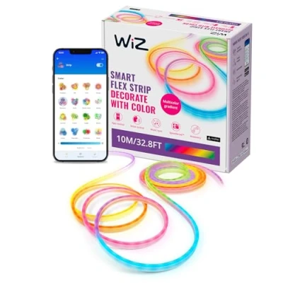 Immagine di WiZ Striscia LED Neon Flex 10 m, 16 Milioni di Colori o luce Dimmerabile da Bianco Caldo a Freddo, modalità preimpostate