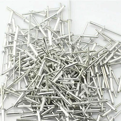 Immagine di BE TOOL Rivetti, rivetti in alluminio, con flangia grande, testa a cupola aperta, 2,4/3,2/4/4,8 mm, confezione da 50 (4 x 20 mm)